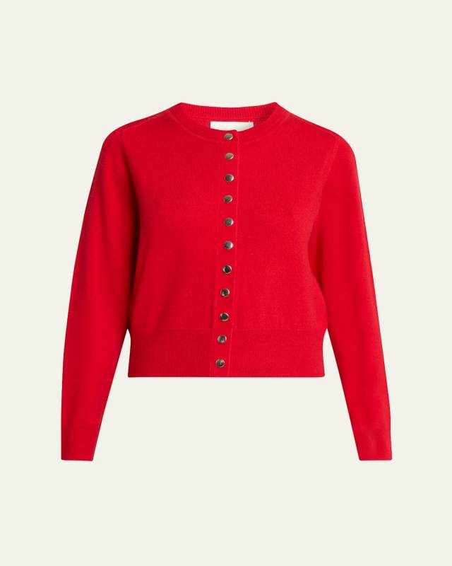 Idesia Wool-Cashmere Crewneck Cardigan
